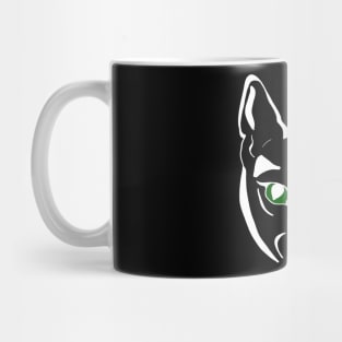 Cat face with green eyes Mug